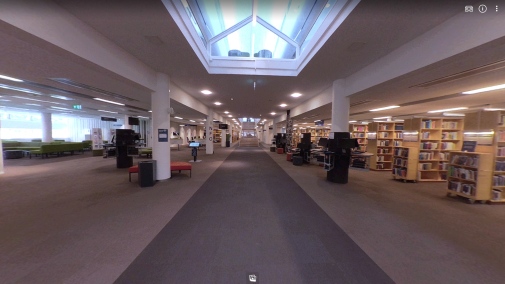 The library seen from the entrance